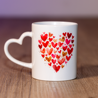 Mok hartjes oor met je eigen foto en/of tekst