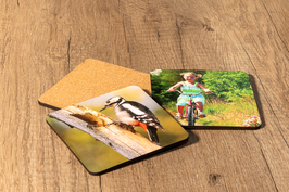 Onderzetter Vierkant van MDF Glanzend per 4 stuks met je eigen foto en/of tekst