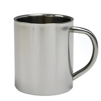 Mok RVS zilver met eigen tekst en/of logo