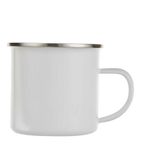 Emaille mok wit met eigen foto en/of tekst