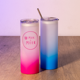 Tumbler frosted in diverse kleuren met je eigen foto en/of tekst