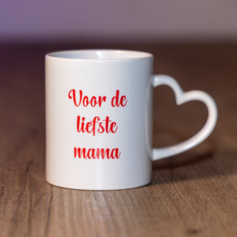 Mok hartjes oor met je eigen foto en/of tekst