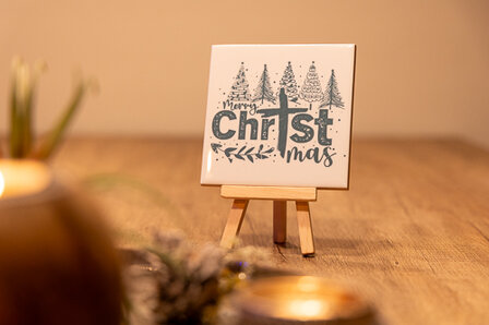 Tegeltje 11x11 cm Merry Christmas