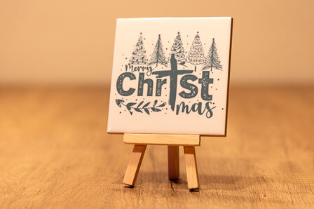 Tegeltje 11x11 cm Merry Christmas
