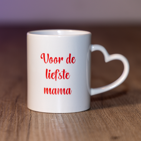 Mok hartjes oor met je eigen foto en/of tekst