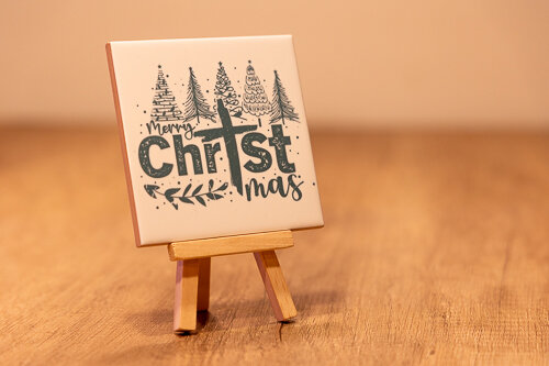 Tegeltje 11x11 cm Merry Christmas
