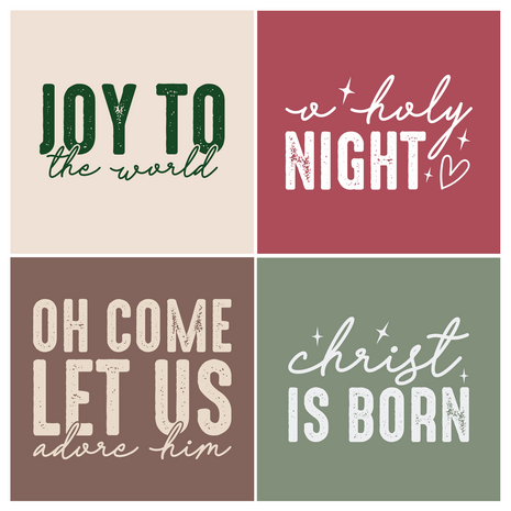 Tegel 11x11 cm Bundel van 4 tegels 11x11 cm 'Serie kerst'